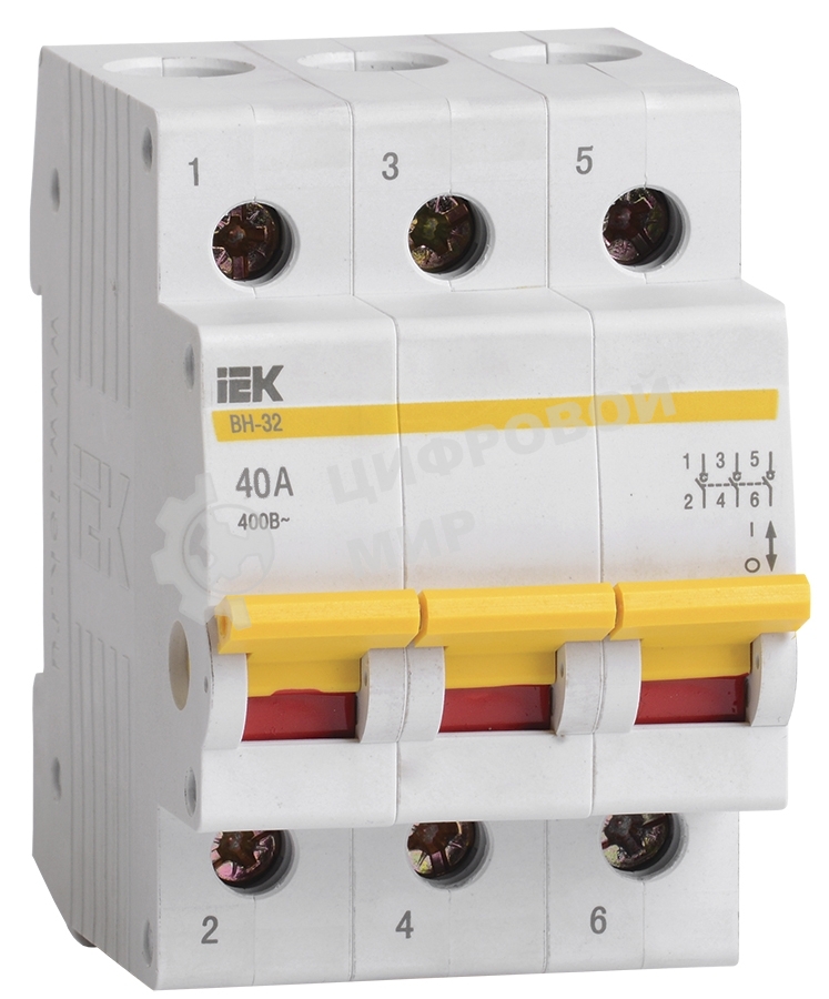 Выключатель нагрузки (мини-рубильник) IEK MNV10-3-040 ВН-32 3Р 40А