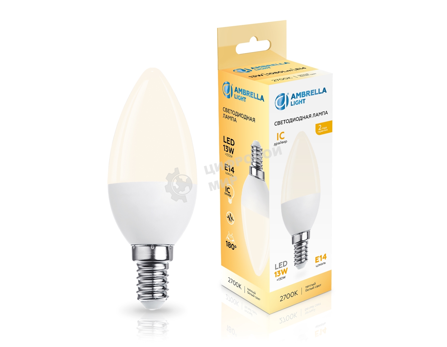 Светодиодная лампа 371313 LED C37 13W IC E14 2700K 175-265V