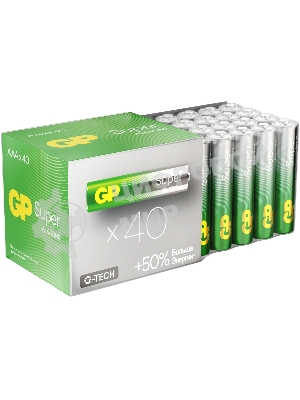 Алкалиновые батарейки GP Super Alkaline G-Tech 24А ААA - 40 шт. в пленке