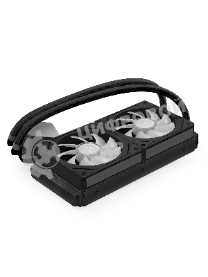 Комплект водяного охлаждения ExeGate BlackWater-240.PRISM.PWM.ARGB.Black (3 PIN 5V ADDRESSABLE RGB подсветка, LGA1954/1851/1700/1200/115x/2066/2011/AM5/AM4, TDP 260W, 2x Fan 120mm 4pin PWM 600-1800RPM Hydro bearing, помпа 3pin 2700RPM, макс. шум 37db, с термопастой, на винтах, черный, RET)
