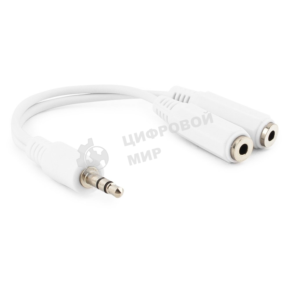 Кабель-разветвитель аудио сигнала Gembird (переходника для наушников) белый