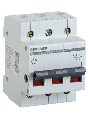 Выключатель нагрузки IEK MNV15-3-063 (мини-рубильник) ВН-32 3Р 63А GENERICA