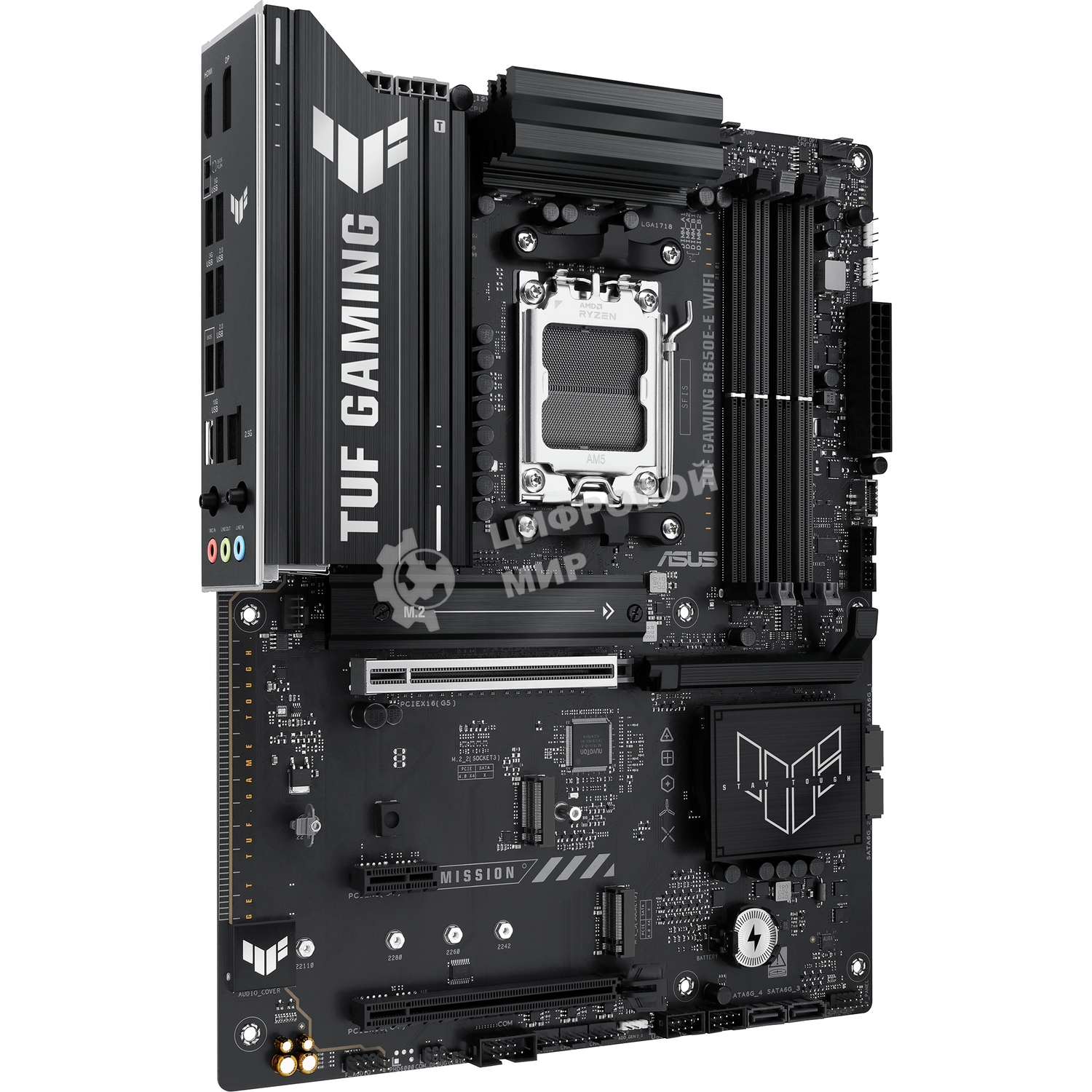 Материнская плата ASUS TUF GAMING B650-E WIFI, AM5, AMD B650, 4xDDR5, 4xSATA, 3xM.2, 1xPCIe 4.0 x16, 1xPCIe 4.0 x16, 1xPCIe x1, 1xDP, 1xHDMI, 1x2.5Gb LAN, Wi-Fi 6E, Bluetooth 5.3, 2xUSB-C (1x10Gbps, 1x20Gbps), 3xUSB-A 5Gbps, 2xUSB-A 10Gbps, 3xUSB-A 2.0, 5