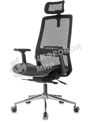 Кресло руководителя Бюрократ MC-912-H черный, сетка с подголов. крестов. металл хром