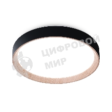 Потолочный светодиодный светильник Ambrella light FZ1324 BK/LWD черный/светлое дерево IP20 41W 3000-6400K D390*70 (ПДУ ИК)