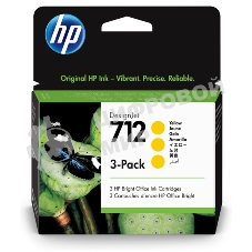 Картридж струйный HP 712 3ED79A желтый x3упак. (29мл) для HP DJ Т230/630