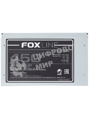 Блок питания Foxline, FZ450R, 450Вт, 120мм, серый