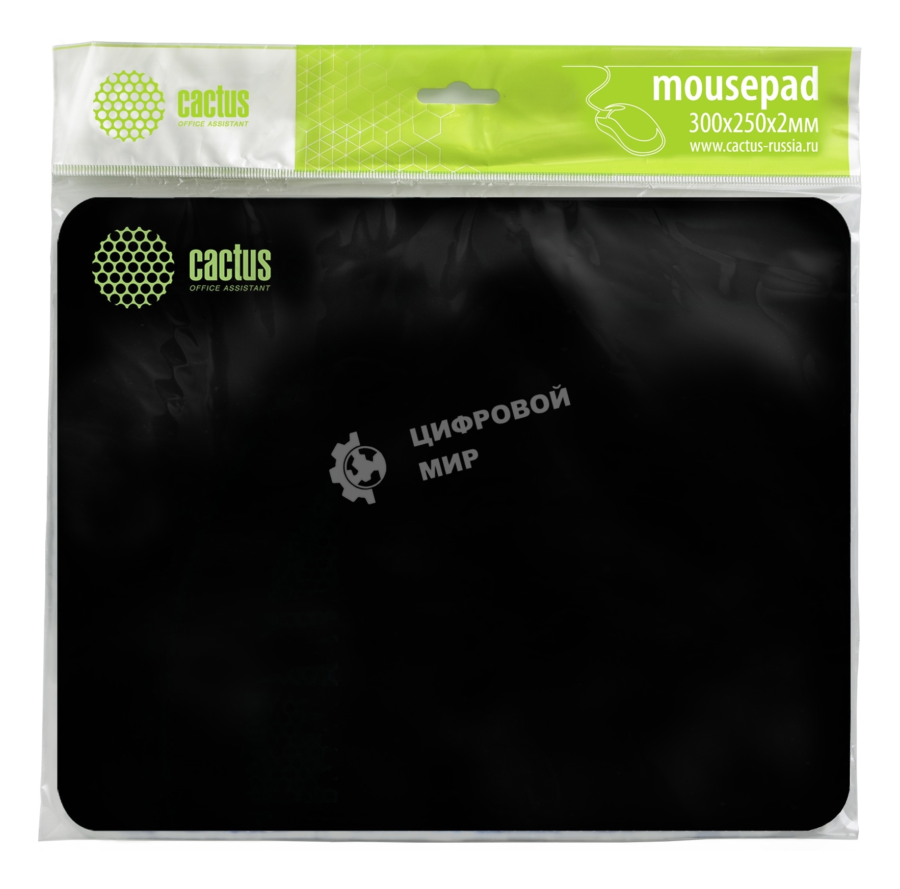 Коврик для мыши Cactus CS-MP-P01M Средний черный 300x250x2мм
