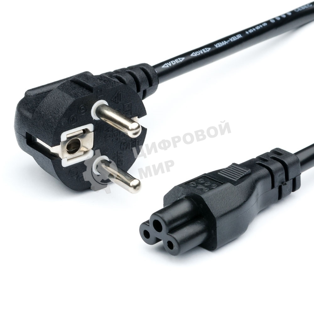 Кабель питания GoPower евровилка CEE 7/7-IEC 320 C5 1.8м ПВХ 0.75мм черный (1/10/160)