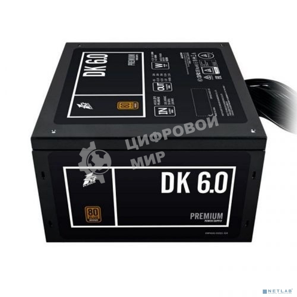 Блок питания 1STPLAYER DK PREMIUM PS-600AX, 600Вт, 80 PLUS Bronze, 120мм, черный