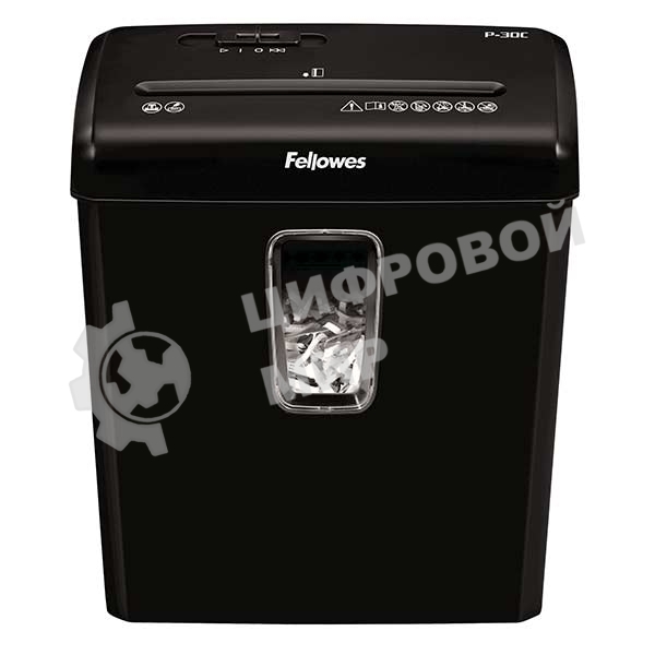 Шредер Fellowes® Powershred® P-30C, DIN P-4, 4х34 мм, 6 лст., 15 лтр.