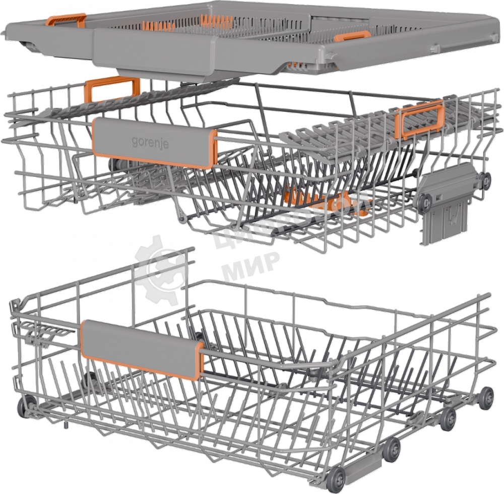 Посудомоечная машина встраиваемая Gorenje GV673B65 16 комплектов, 3 корзины, инверторный мотор, отсрочка старта, Wi-Fi управление, сенсорное управление, полный AquaStop, сенсор уровня воды, энергоэффективность А+++, уровень шума 42 дБ, белый