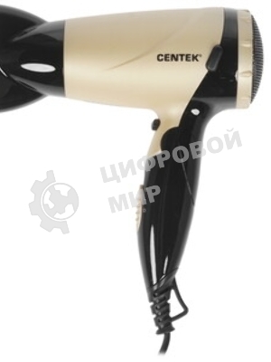 Фен Centek CT-2209 BLG черный/золотой перламутр, 1600 Вт, компактный