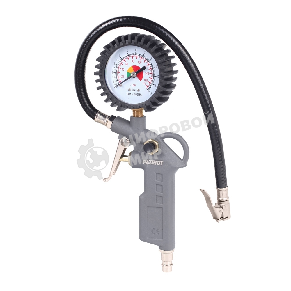 Пистолет для накачки шин Patriot GN 60D 10бар шланг360мм манометр63мм быстросъем