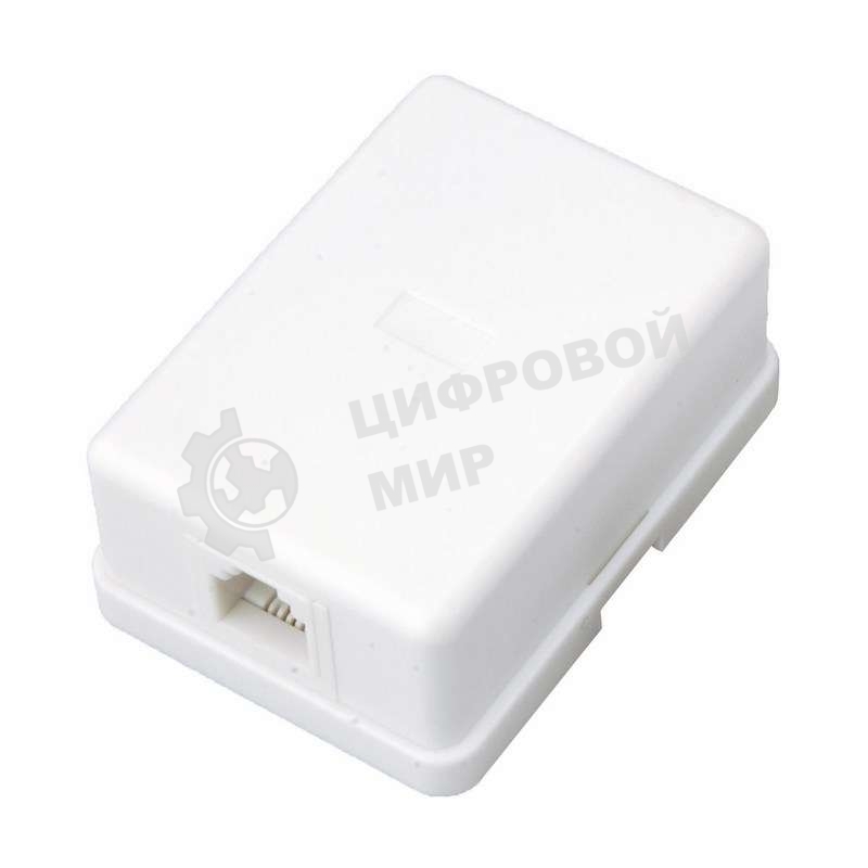 Розетка телефонная Rexant 1-м ОП RJ14 (6P4C) кат.3 белый