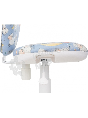 Кресло детское Бюрократ KD-W10 голубой овечки крестов. пластик пластик белый