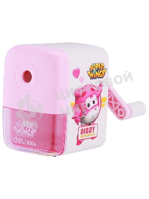 Точилка для карандашей механическая Deli ER10409 Super Wings, 1 отверстие, пластик, ассорти
