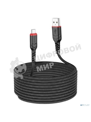 Кабель HOCO X59/USB кабель Micro/3m/2.4A/Нейлон/черный