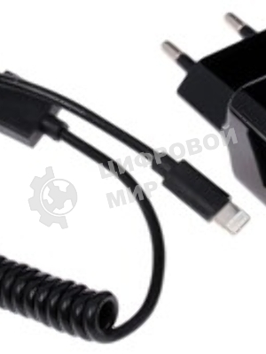 Автомобильное зарядное устройство QUMO 2A, 2 USB, 1A+1A черный, кабель Apple 8 pin в комплекте