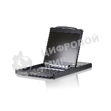 Переключатель/switch, KVM, 1 user консоль LCD/ЖК 19 =16 cpu/портов/port PS2/USB+VGA, с KVM-шнурами PS2 1х1.8м.;USB 1x1.8м., 1280x1024, 1U 19, исп.спец.шнуры, OSD, каскад 256, лат./рус.клав 16PLCD KVMP SWITCH 19INCH