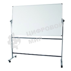 Демонстрационная доска Deli E7882 магнитно-маркерная, лак, 90x120 см на роликах белый двухсторонняя