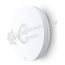 Точка доступа TP-Link 11AX dual-band ceiling access point, up to 1200 Mbit/s at 5 GHz and up to 574 Mbit/s at 2.4 GHz, 1 10/100/1000Mbps LAN port, support PoE 802.3at standard, support BSS coloring, Seamless Roaming, Mesh, Band Steering, Airtime Fairness, MU-MIMO, ma