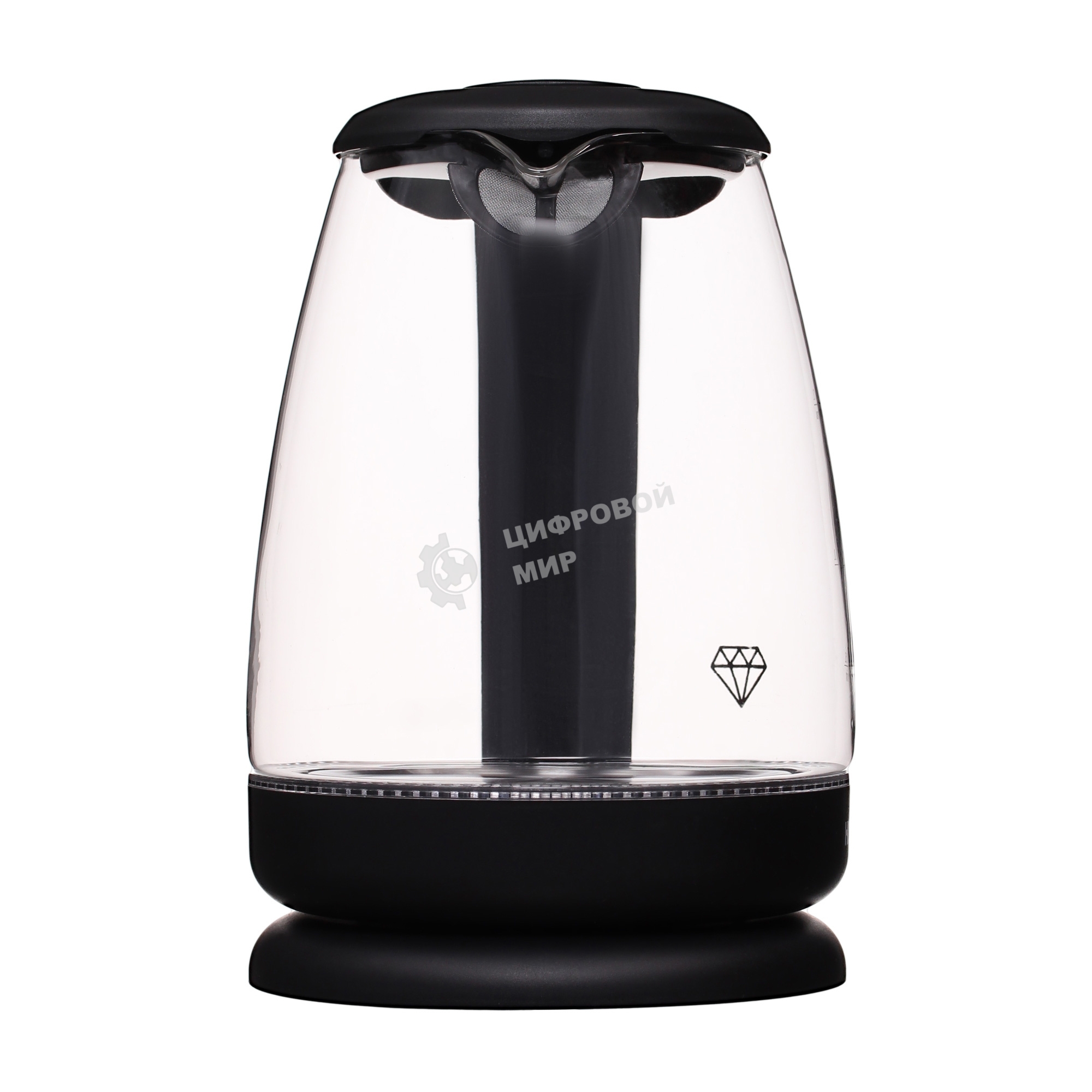 Чайник электрический Hyundai HYK-G1001 1.7л. 2200Вт черный (корпус: стекло)