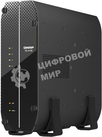 Сетевое хранилище SMB QNAP TS-410E-8G NAS fanless 4 2.5 SSD trays. Intel Celeron J6412 4-core 2.0-2.6 GHz, 8 Gb RAM (max), 2x2.5 GbE, 4xUSB 3.2 Gen 2 (10Gbps),1xHDMI