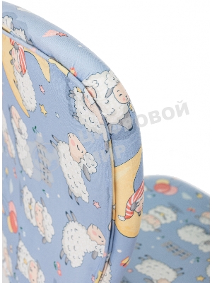 Кресло детское Бюрократ KD-W10 голубой овечки крестов. пластик пластик белый