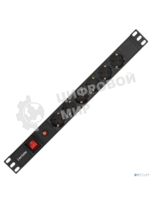 Блок розеток горизонтальный ExeGate ServerPro PDU-19H605 Al-6S-C14-SW-O, 19
