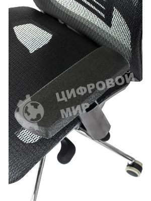 Кресло руководителя Бюрократ MC-912-H черный, сетка с подголов. крестов. металл хром