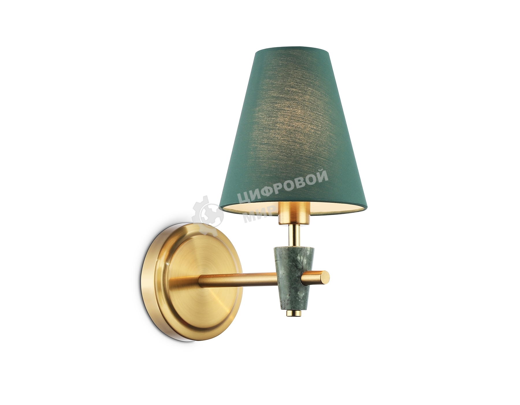Настенный светильник Ambrella light LH75055 BS/GN латунь/зеленый E14 max 40W 230*140*270
