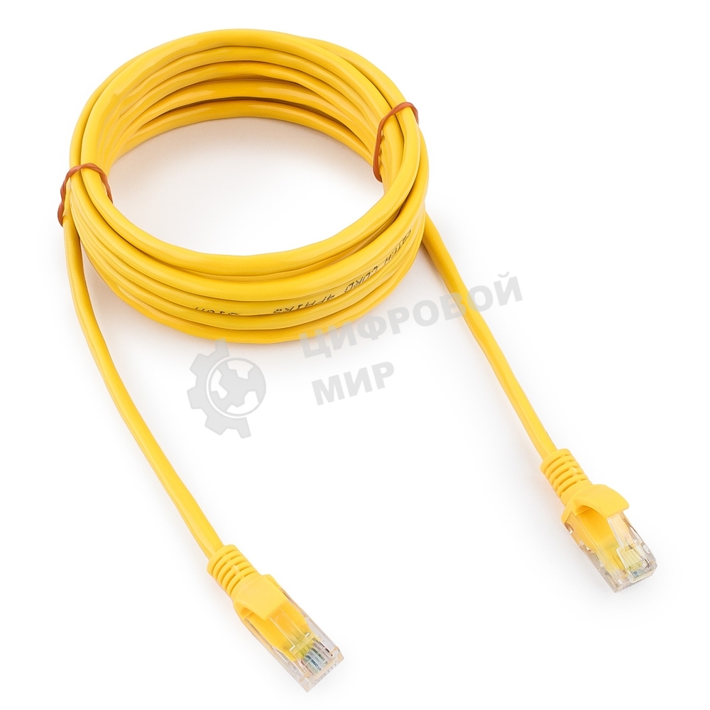 Патч-корд медный UTP Cablexpert PP10-3M/Y cat.5e, 3м, литой, многожильный, желтый
