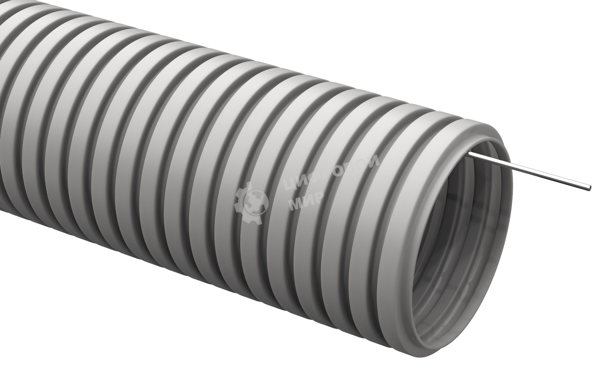 Труба гофрированная ПВХ d16 мм с зондом сер. (уп. 100 м) ИЭК CTG20-16-K41-100I