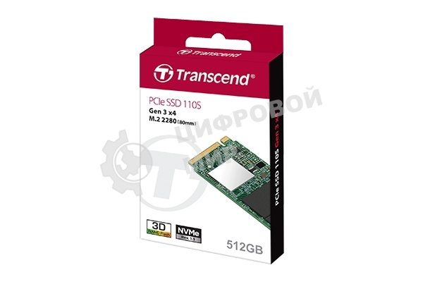 Накопитель SSD Transcend MTE110S, 128Gb, M.2 2280, PCIe 3.0 x4, NVMe, R/W 1600/400