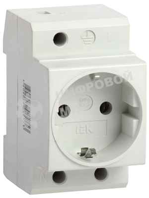 Розетка силовая РАр10-3-ОП с заземл. на DIN-рейку IEK MRD10-16