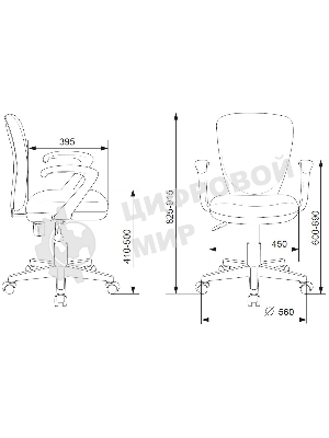 Кресло детское Бюрократ KD-W10 голубой овечки крестов. пластик пластик белый