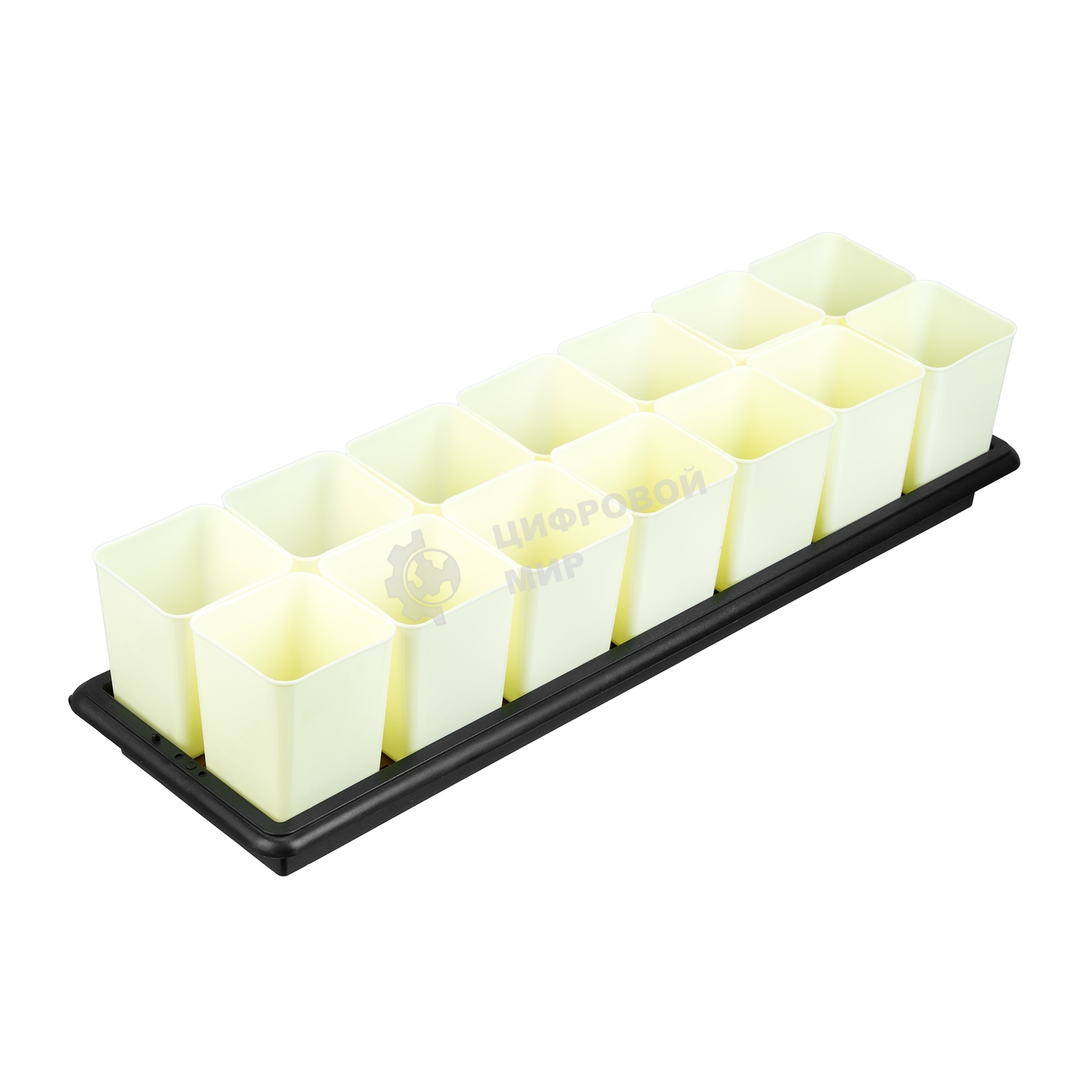 Набор для рассады Palisad поддон 600х185х45 мм, с дренажной системой, 14 горшочков по 460 мл.