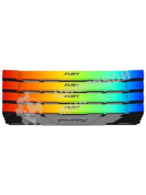 Оперативная память Kingston Fury Renegade, DDR4, 32Gb (4x8GB), 3600MHz, CL16, DIMM, с радиаторами, RGB, серебристый/черный