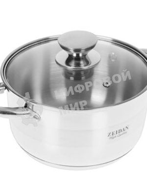 Набор посуды Zeidan Z-50632 6 предм.: кастрюля с/кр 2,0 л (16 см), кастрюля с/кр 3,0 л (18 см), кастрюля с/кр 4,0 л (20 см), нержавеющая сталь, комбинированная полировка снаружи, зеркальная полировка внутри, шкала литража, крышки - стекло, 5-ти СТЕПОВОЕ КАПСУЛИРОВАННОЕ