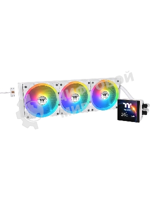 Система жидкостного охлаждения Thermaltake MAGFloe 360 Ultra Snow ARGB Soc-AM5/AM4/1200/1700/1851 белый 4-pin 30.6dB Al+Cu LCD Ret (CL-W433-PL12SW-A)