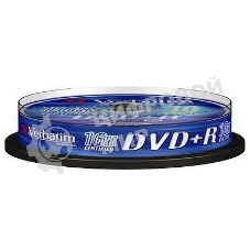 Диск DVD+R Verbatim 4.7Gb 16x Cake Box (10шт) (43498)