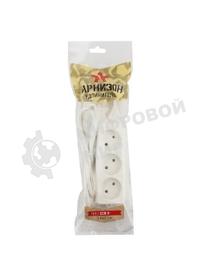 Удлинитель Гарнизон EL-NL3-W-3, 3 розетки допустимый ток 10А, длина 3 метра.