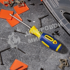 Отвертка комбинированная Rexant, двухсторонний стержень 120 мм (Крестовая PH 2, Шлицевая SL 6 мм), двухкомпонентная рукоятка