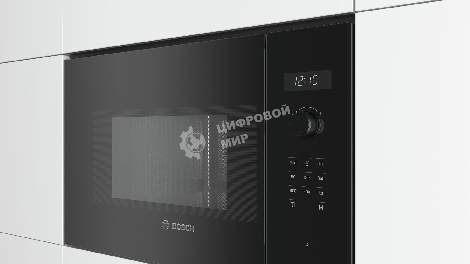 Микроволновая печь встраиваемая Bosch BFL554MB0 черный, 25 л, 900 Вт, переключатели - поворотный механизм/сенсор