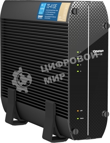 Сетевое хранилище SMB QNAP TS-410E-8G NAS fanless 4 2.5 SSD trays. Intel Celeron J6412 4-core 2.0-2.6 GHz, 8 Gb RAM (max), 2x2.5 GbE, 4xUSB 3.2 Gen 2 (10Gbps),1xHDMI