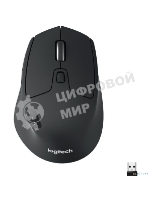 Мышь беспроводная Logitech M720 Triathlon черный, 1000 dpi, радиоканал, Bluetooth, USB, кнопки - 8