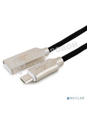 Кабель USB2.0 Cablexpert CC-P-mUSB02Bk-0.5M, AM/microB, серия Platinum, длина 0.5м, черный, блистер