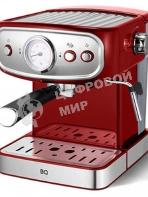 Кофеварка рожковая BQ CM1006 красный-стальной, исп. кофе - молотый, 1,5 л, 850 Вт, 15 бар