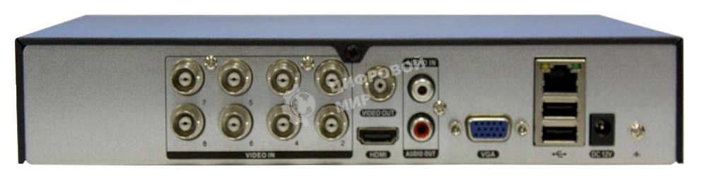Видеорегистратор 8 канальный 5 в 1 регистратор: запись 8кан 5Mп Lite*12к/с; 1080P*15к/с; 720P*25к/с; Н.264/H.265/H265+; HDMI, VGA, SATA*1 (до 8TB HDD), 2 USB; Аудио 1/1; Смарт функции записи и воспроизведения; Поддерж